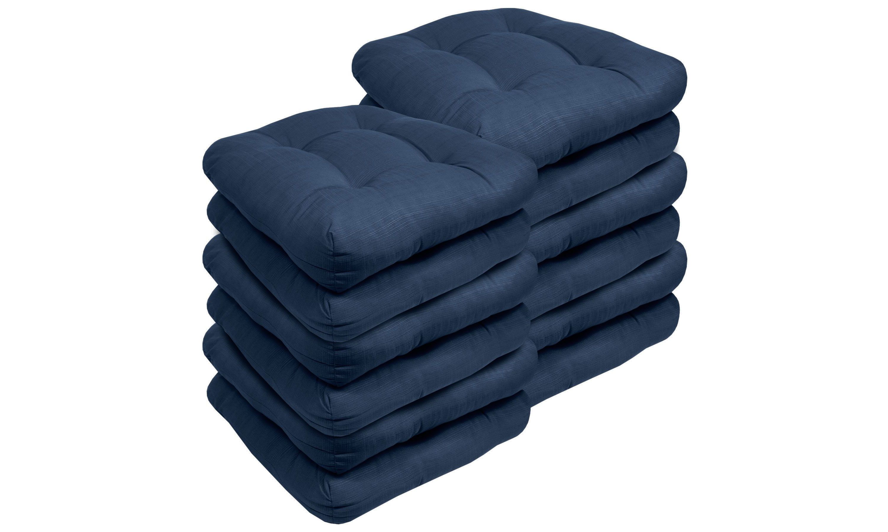 Indoor-Outdoor Reversible Patio Seat Cushion Pad 12 Pack