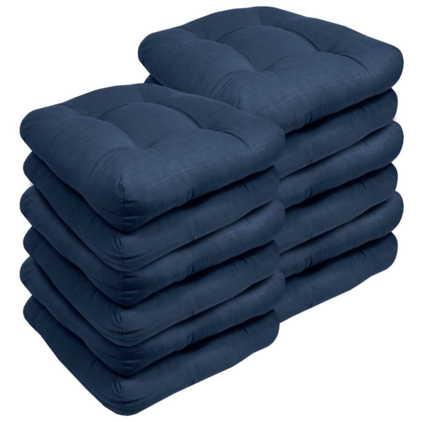 Indoor-Outdoor Reversible Patio Seat Cushion Pad 12 Pack
