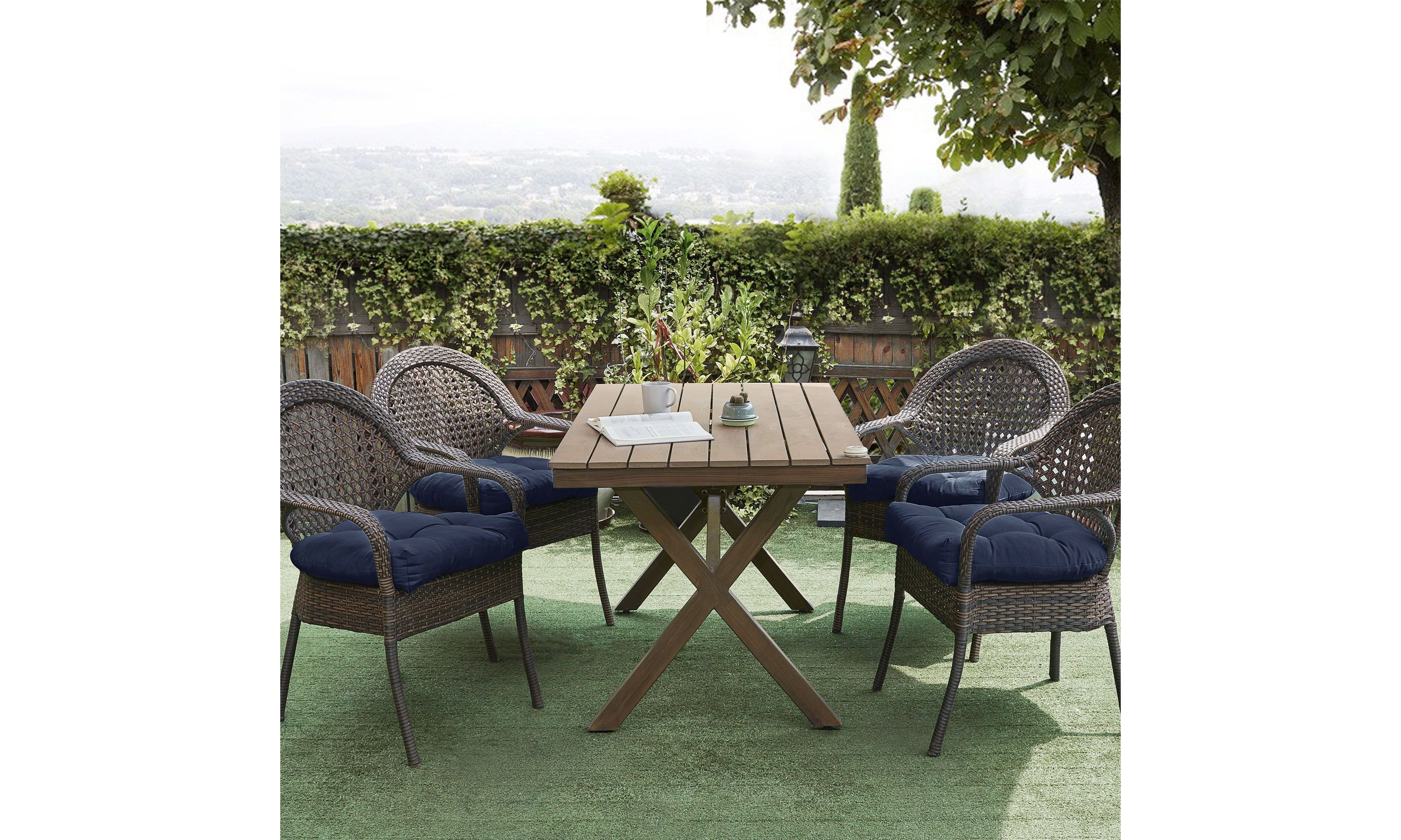 Indoor-Outdoor Reversible Patio Seat Cushion Pad 12 Pack