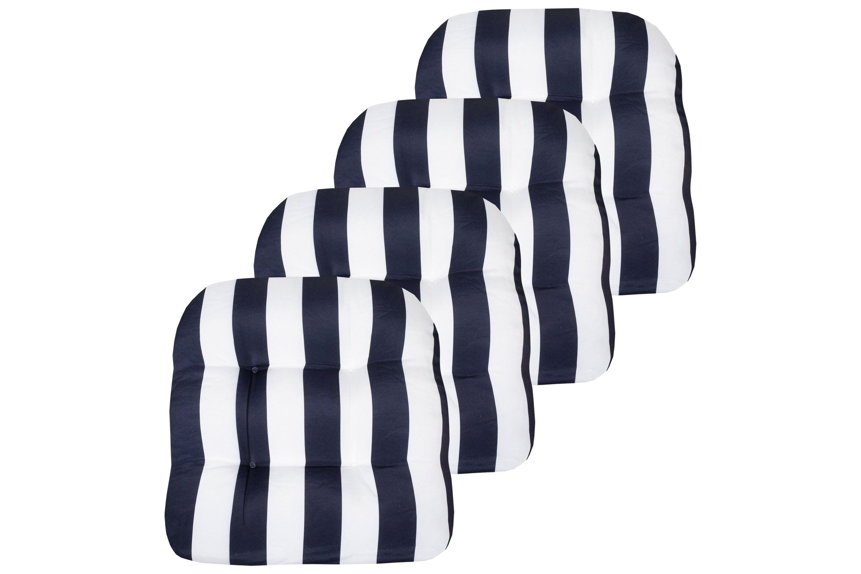 Havana Striped Tufted Patio Seat Cushion 4 Pack