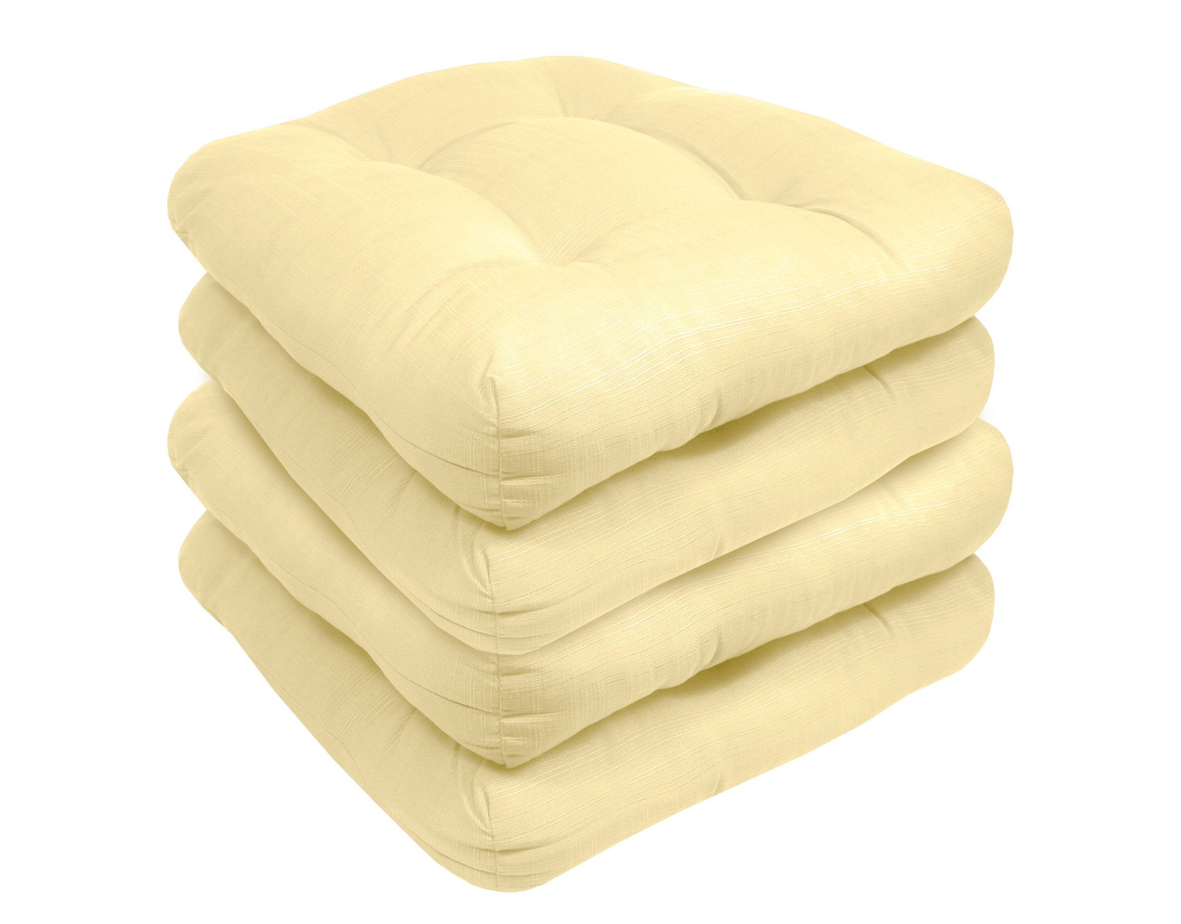 Indoor-Outdoor Reversible Patio Seat Cushion Pad 4 Pack