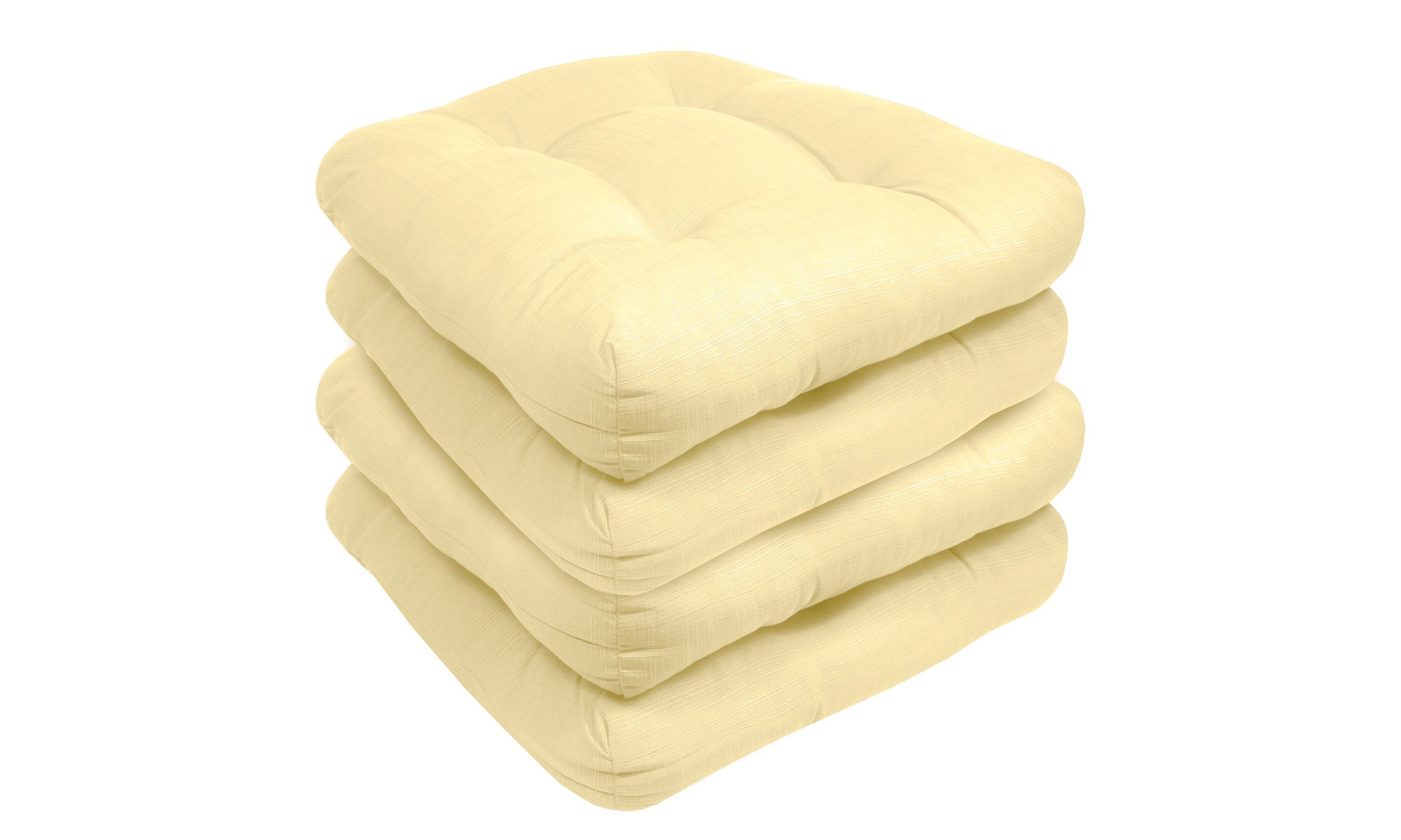 Indoor-Outdoor Reversible Patio Seat Cushion Pad 4 Pack
