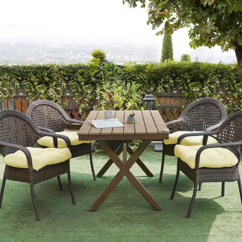 Indoor-Outdoor Reversible Patio Seat Cushion Pad 4 Pack