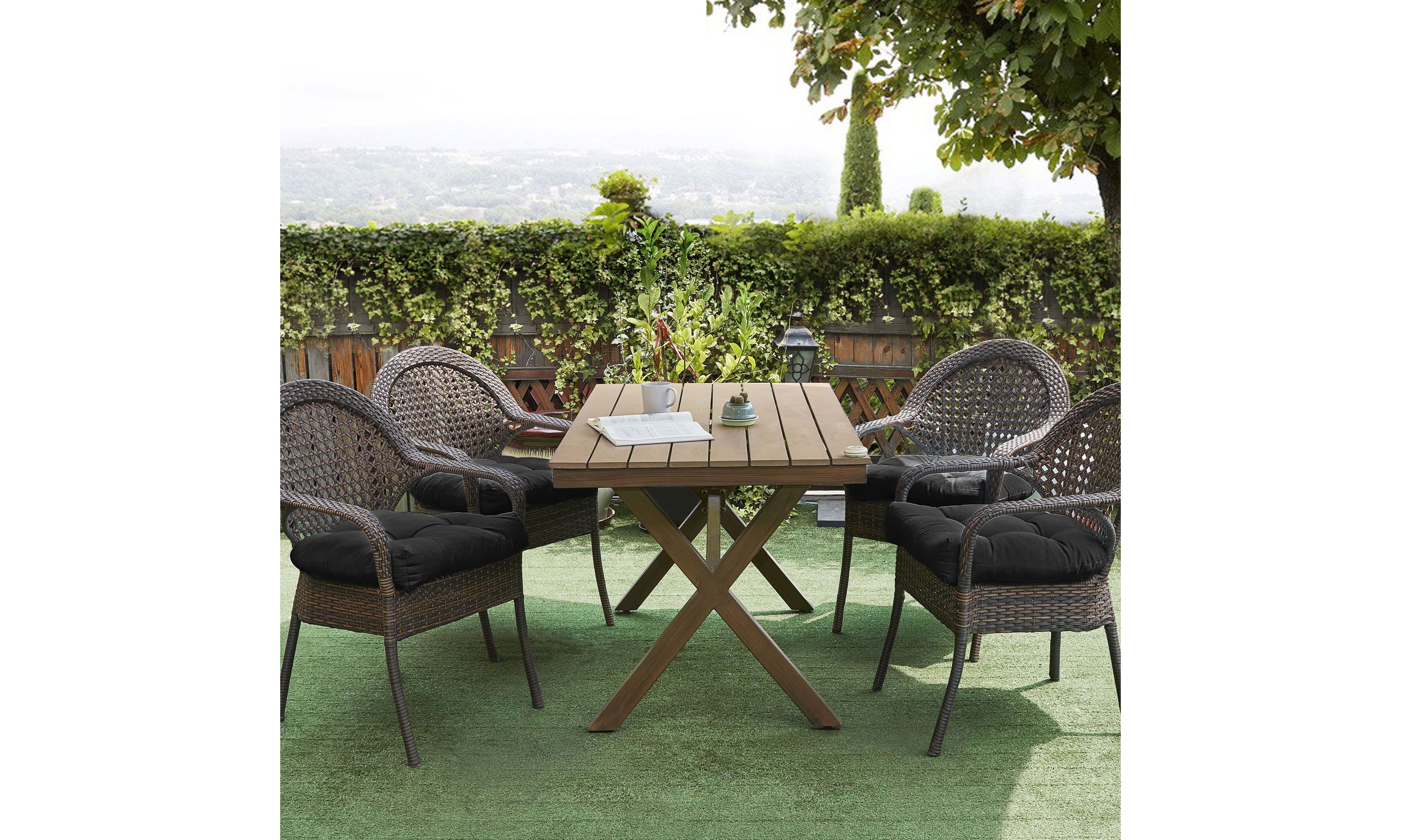Indoor-Outdoor Reversible Patio Seat Cushion Pad 2 Pack
