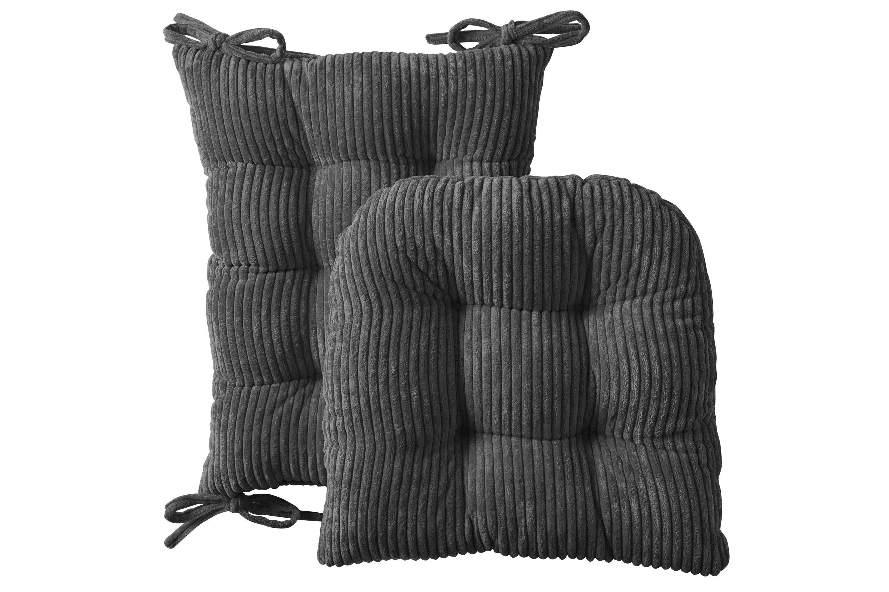 Velvet Ribbed Non Slip Rocking Chair Cushion 2 Piece Set