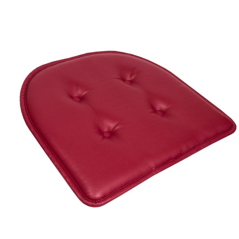 U-Shape Memory Foam Chair Pad Cushion No Slip Faux Leather 4 Pack