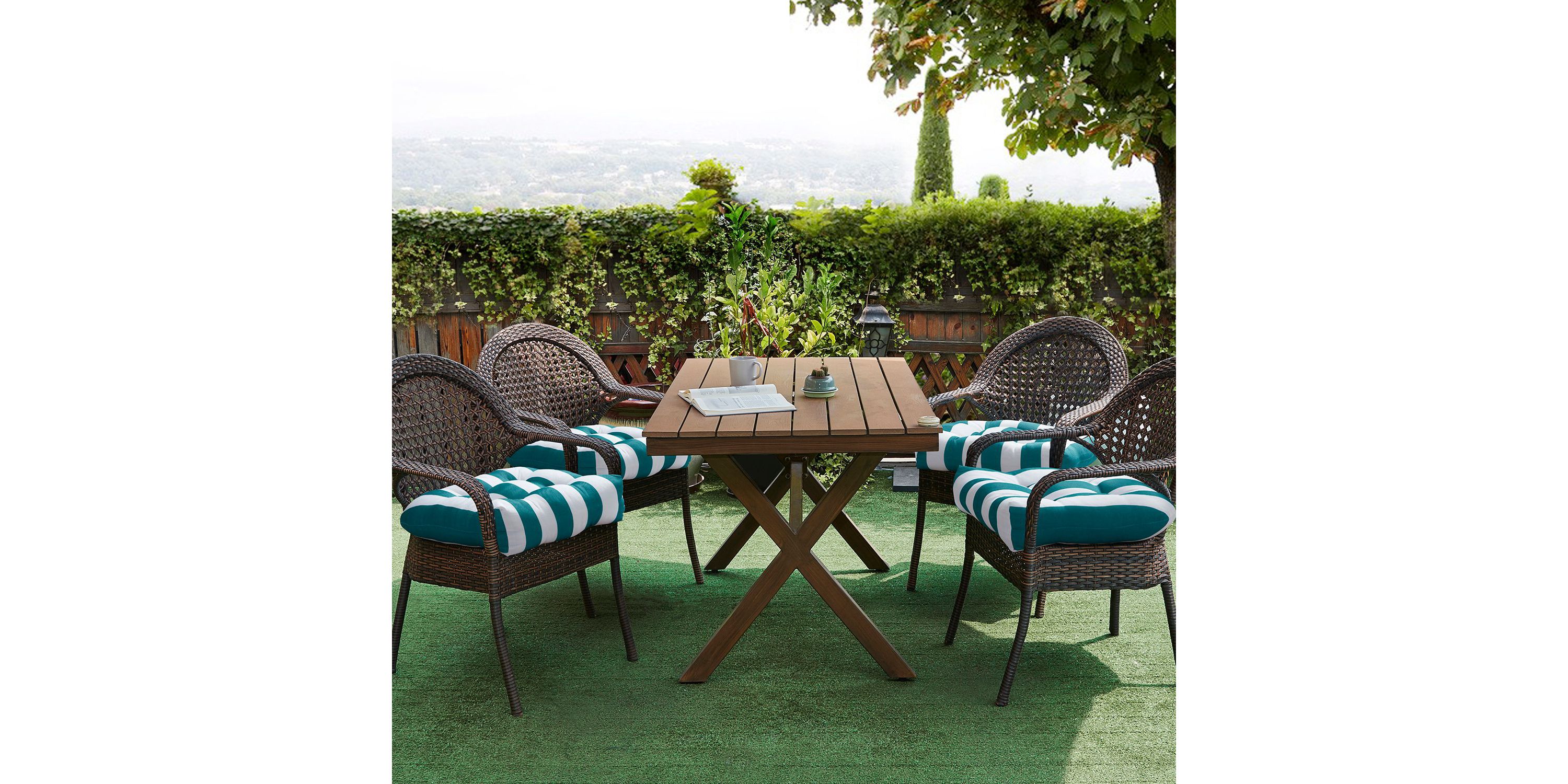 Havana Striped Tufted Patio Seat Cushion 2 Pack