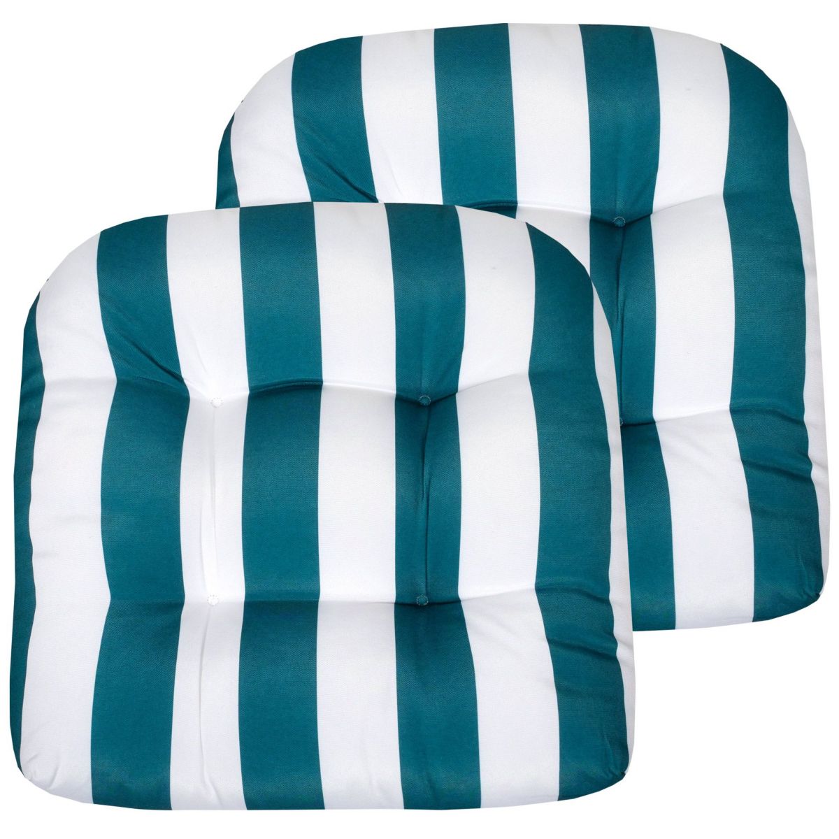 Havana Striped Tufted Patio Seat Cushion 2 Pack