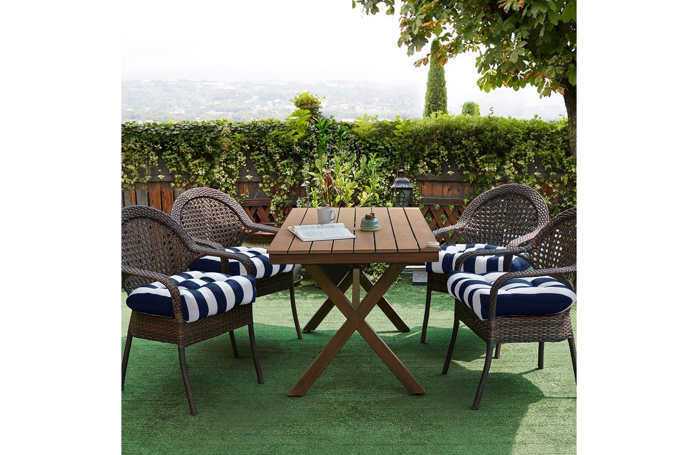 Havana Striped Tufted Patio Seat Cushion 12 Pack