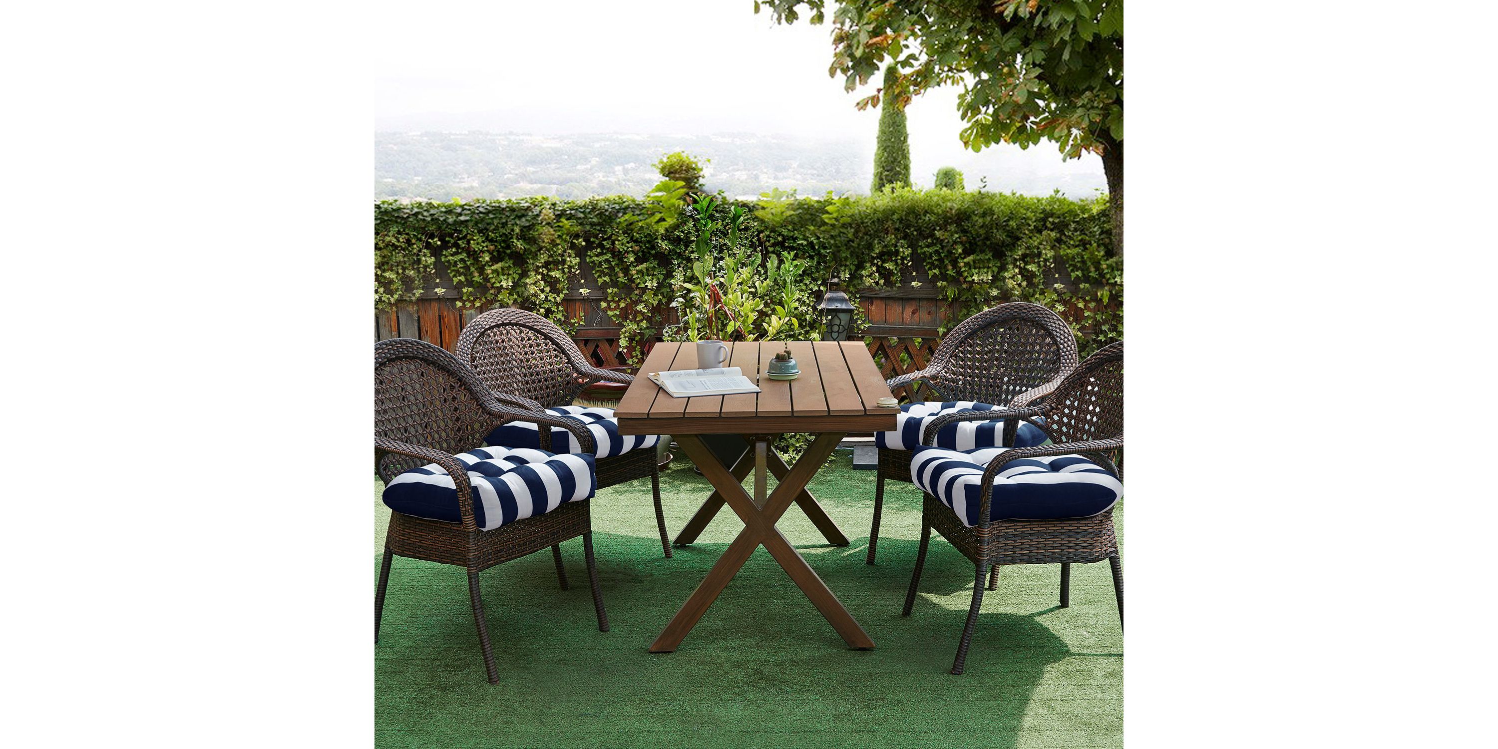 Havana Striped Tufted Patio Seat Cushion 12 Pack