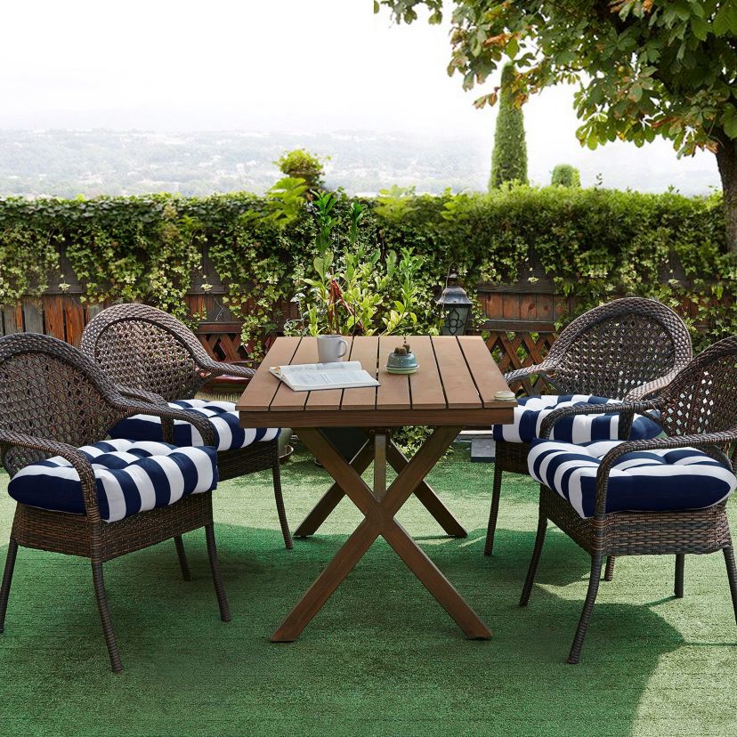 Havana Striped Tufted Patio Seat Cushion 12 Pack