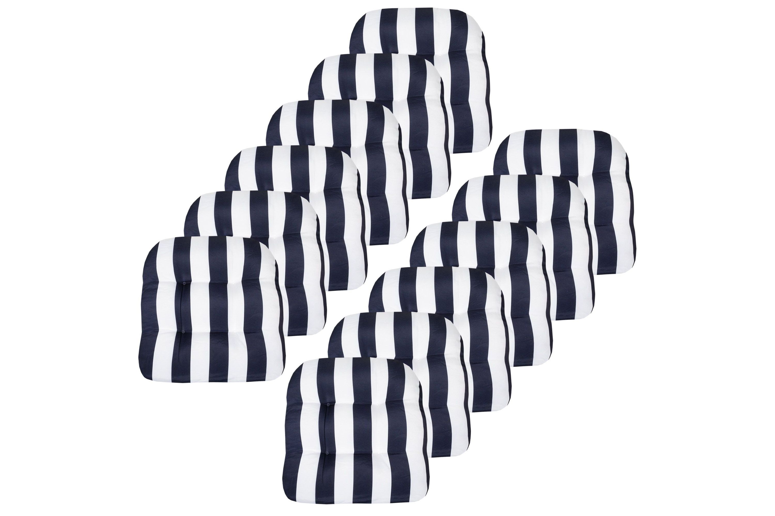 Havana Striped Tufted Patio Seat Cushion 12 Pack