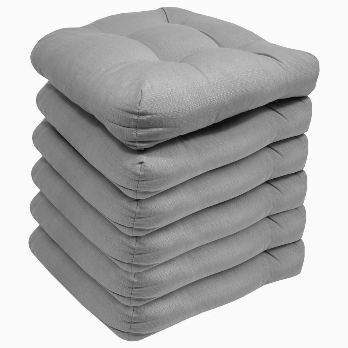 Indoor-Outdoor Reversible Patio Seat Cushion Pad 6 Pack