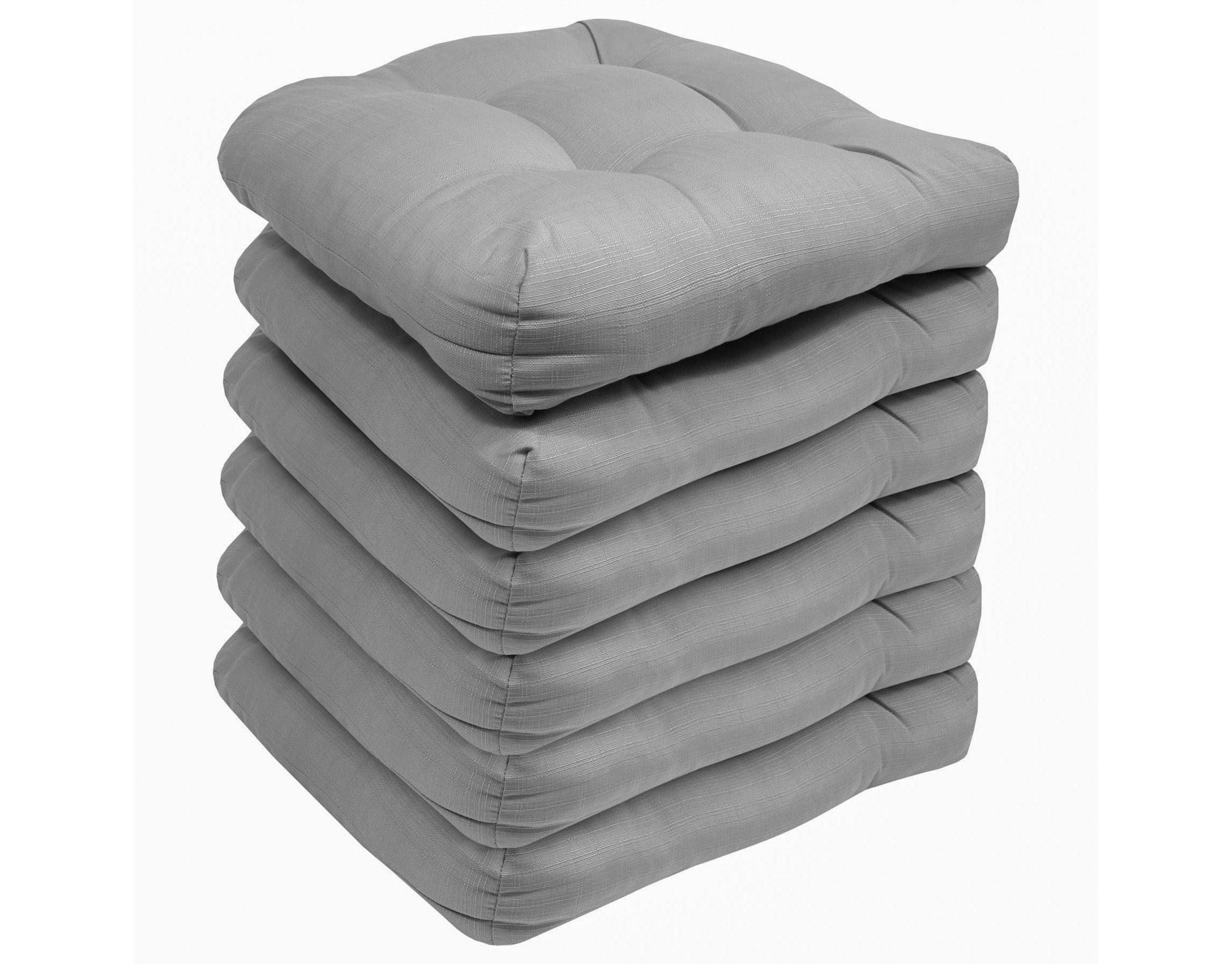 Indoor-Outdoor Reversible Patio Seat Cushion Pad 6 Pack