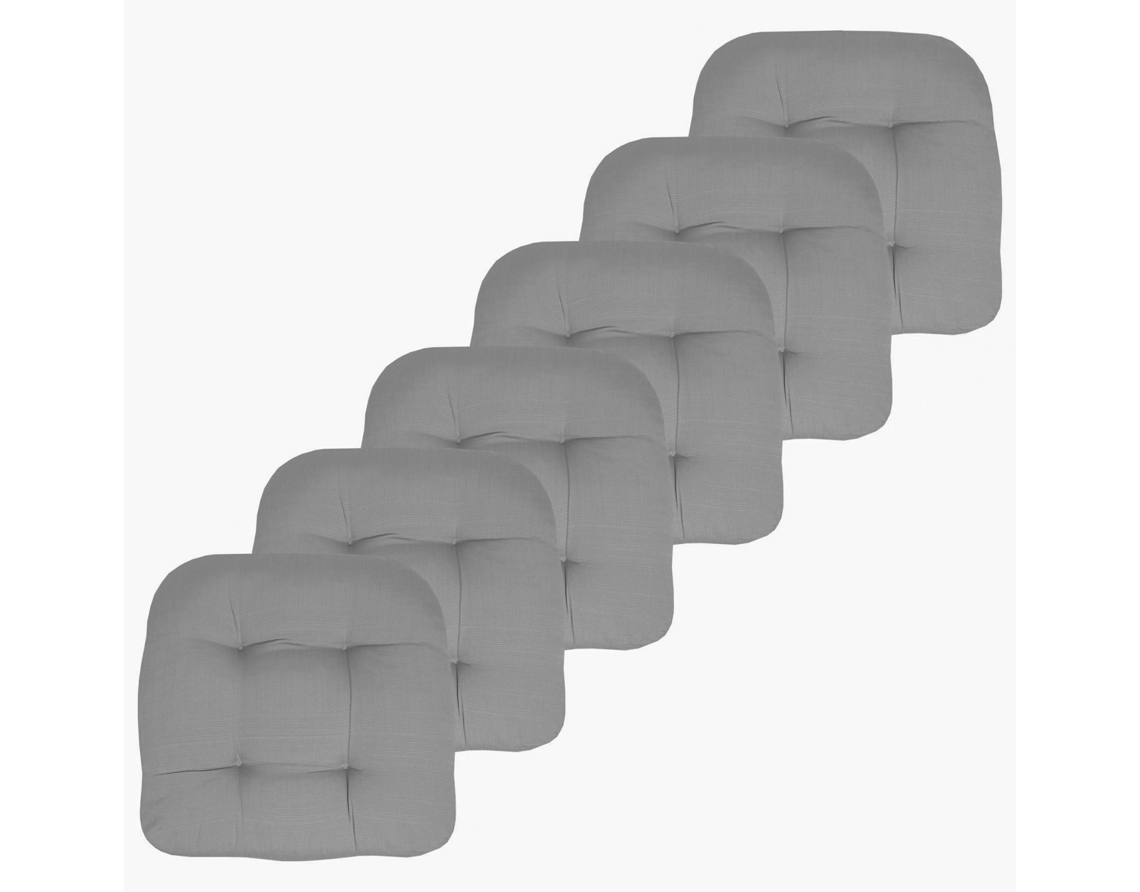 Indoor-Outdoor Reversible Patio Seat Cushion Pad 6 Pack