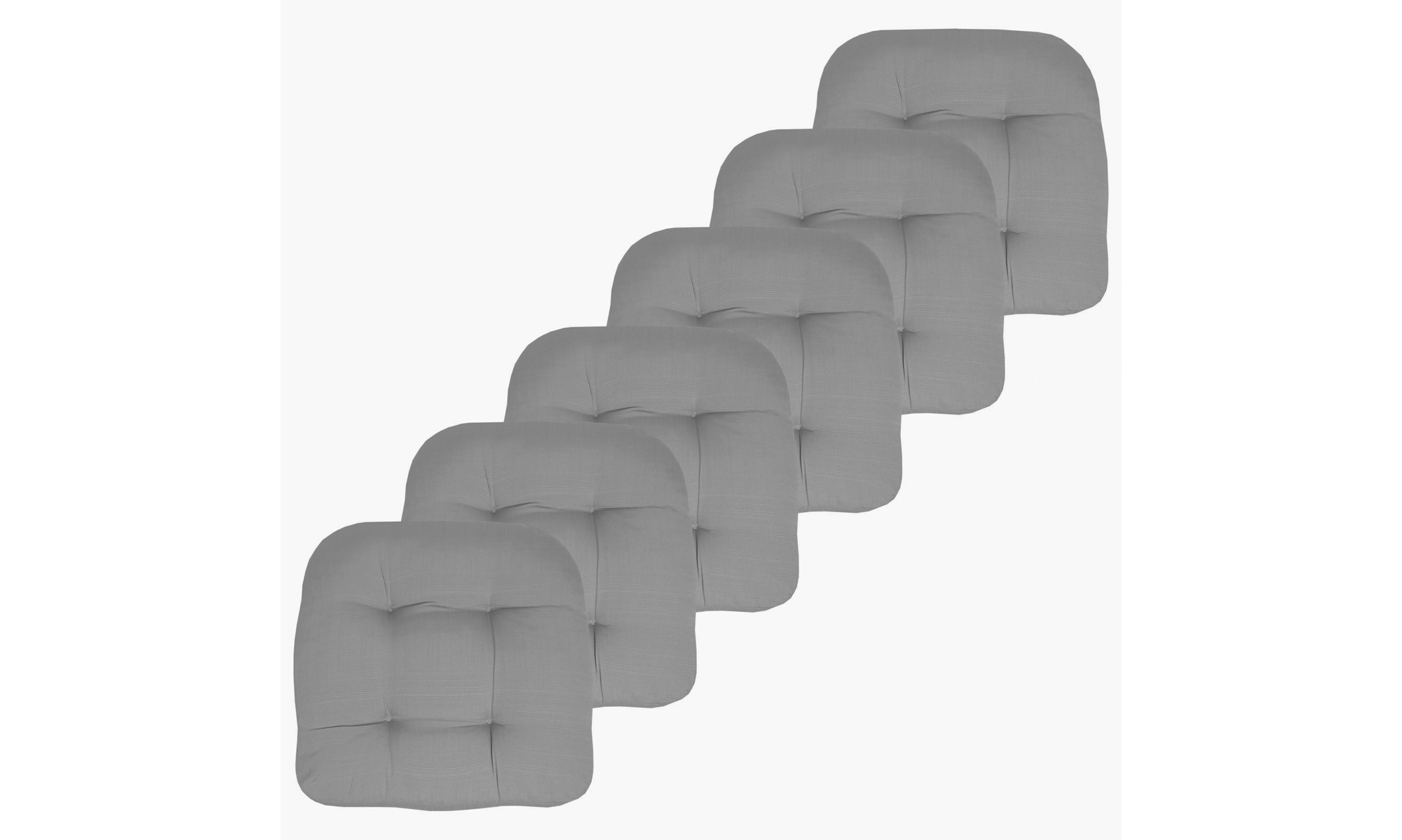 Indoor-Outdoor Reversible Patio Seat Cushion Pad 6 Pack