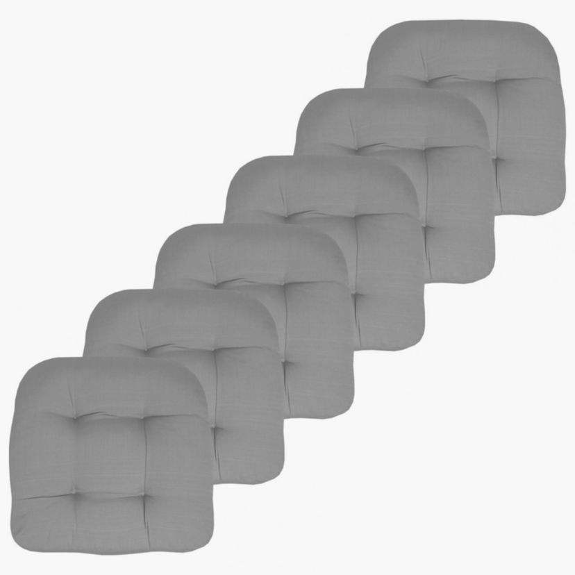 Indoor-Outdoor Reversible Patio Seat Cushion Pad 6 Pack