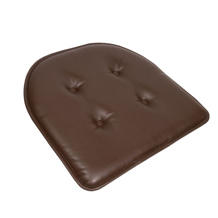 U-Shape Memory Foam Chair Pad Cushion No Slip Faux Leather 6 Pack
