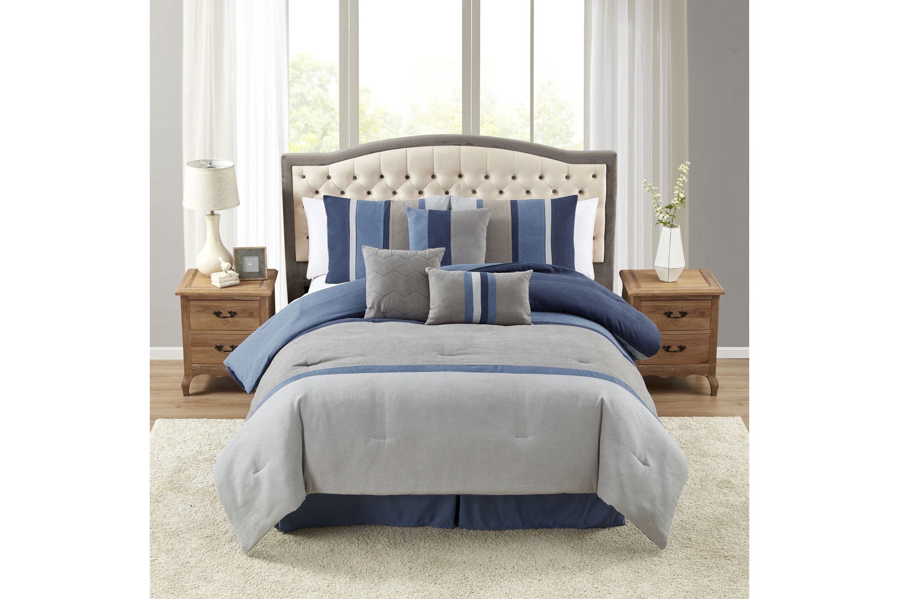 Winston 7 Piece Suede Comforter Set