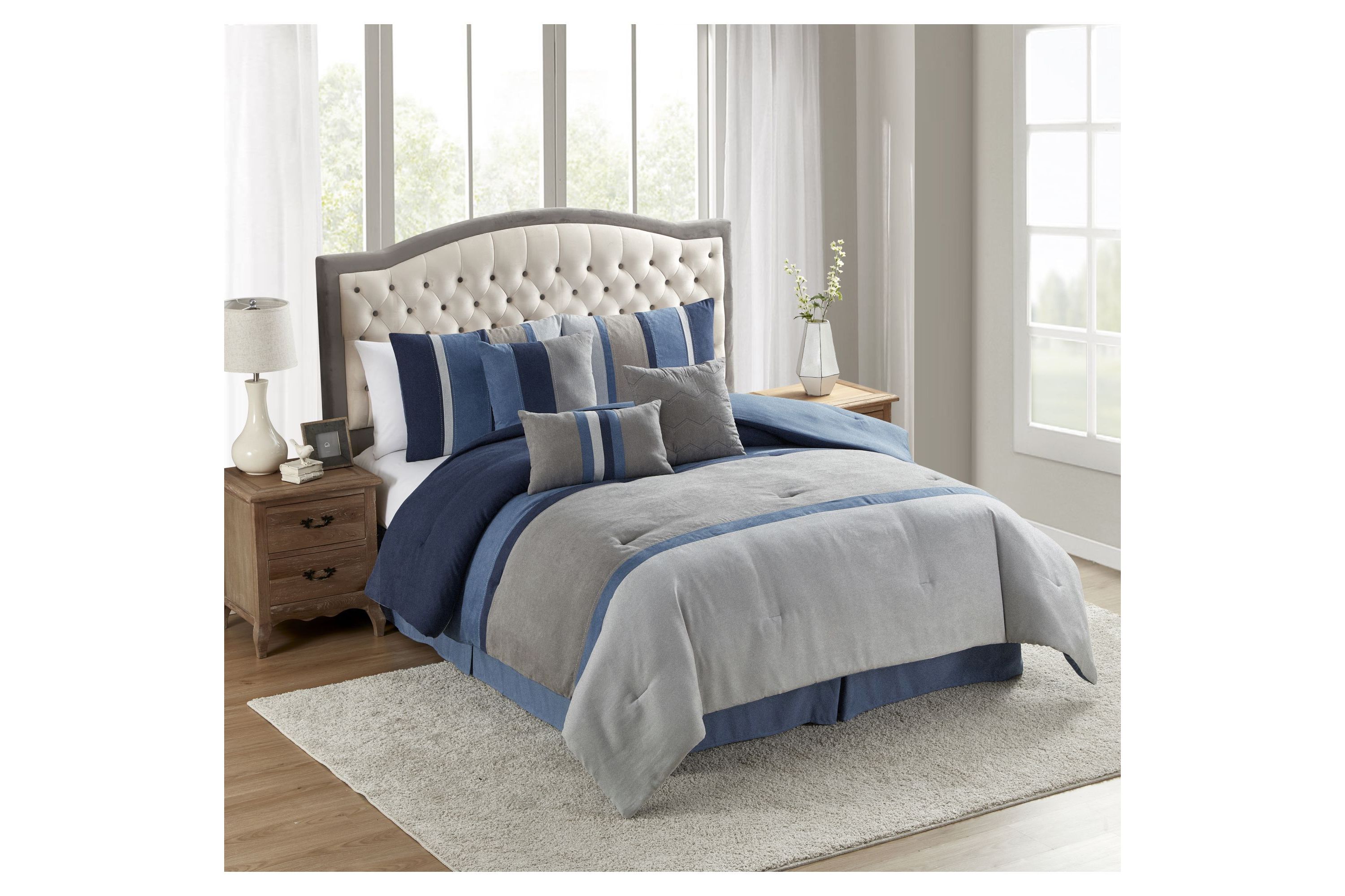 Winston 7 Piece Suede Comforter Set