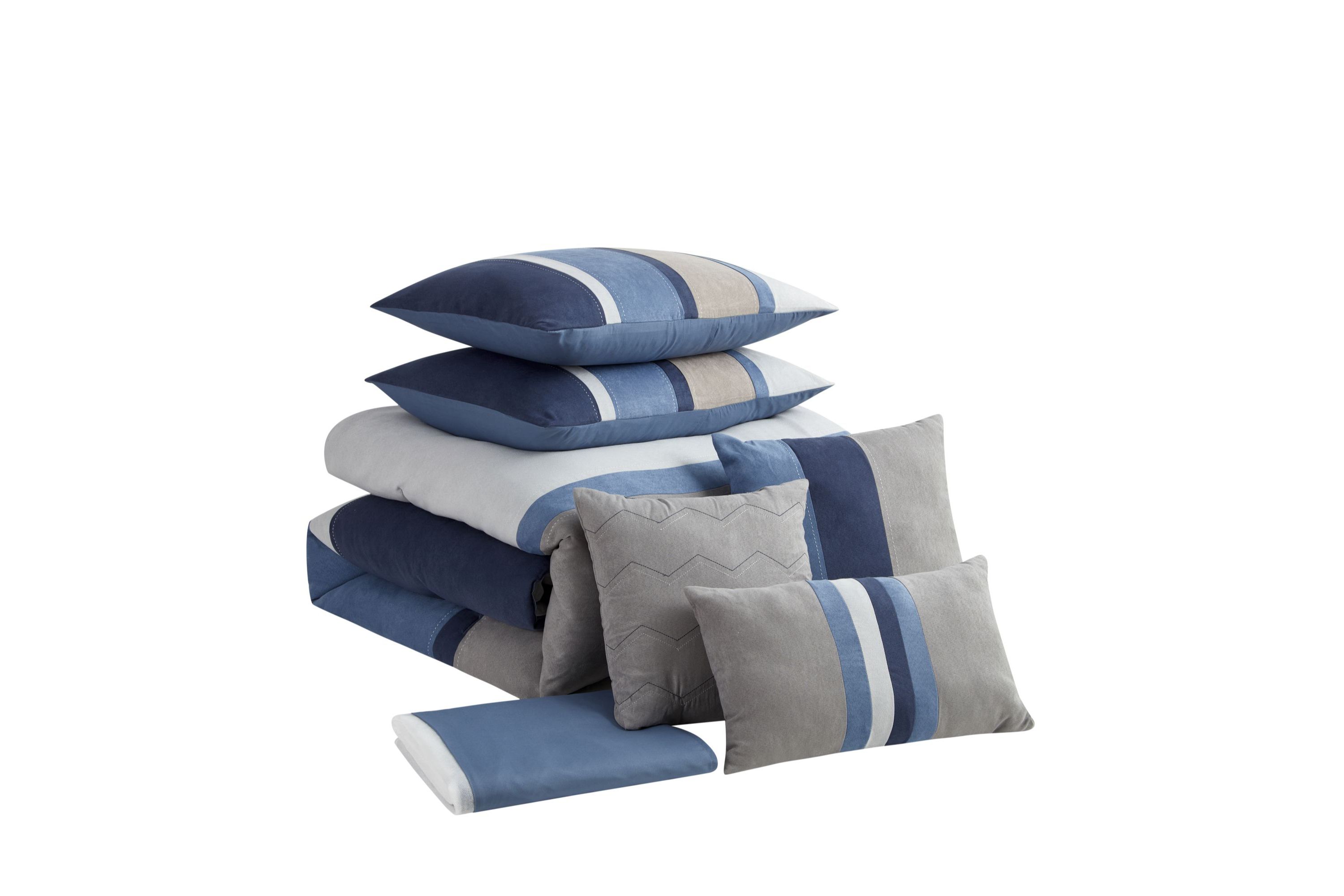 Winston 7 Piece Suede Comforter Set