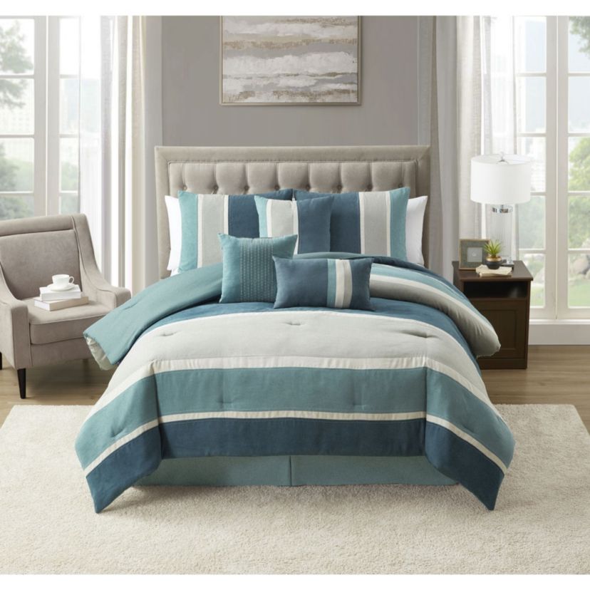 Harvey 7 Piece Suede Comforter Set