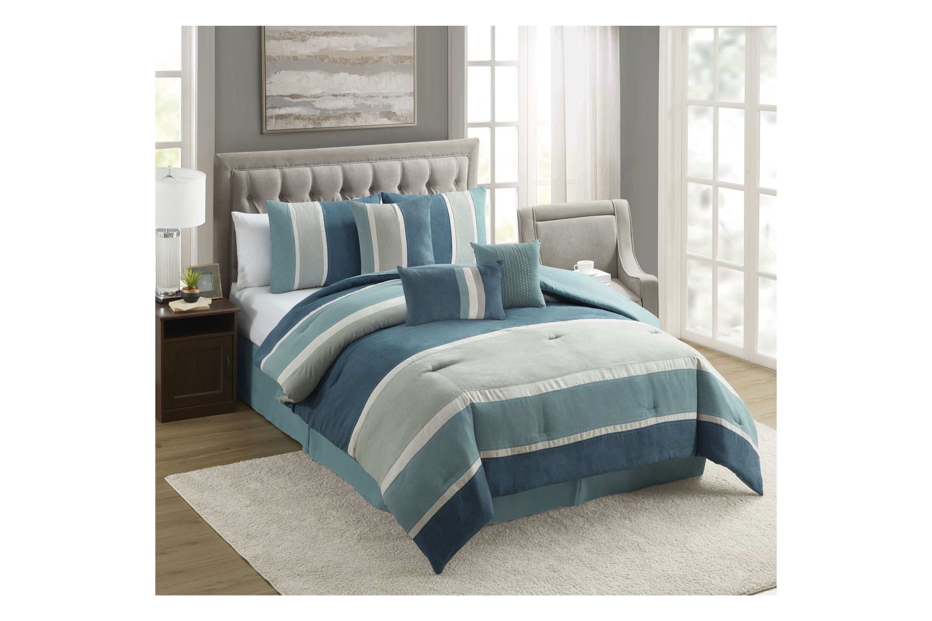 Harvey 7 Piece Suede Comforter Set