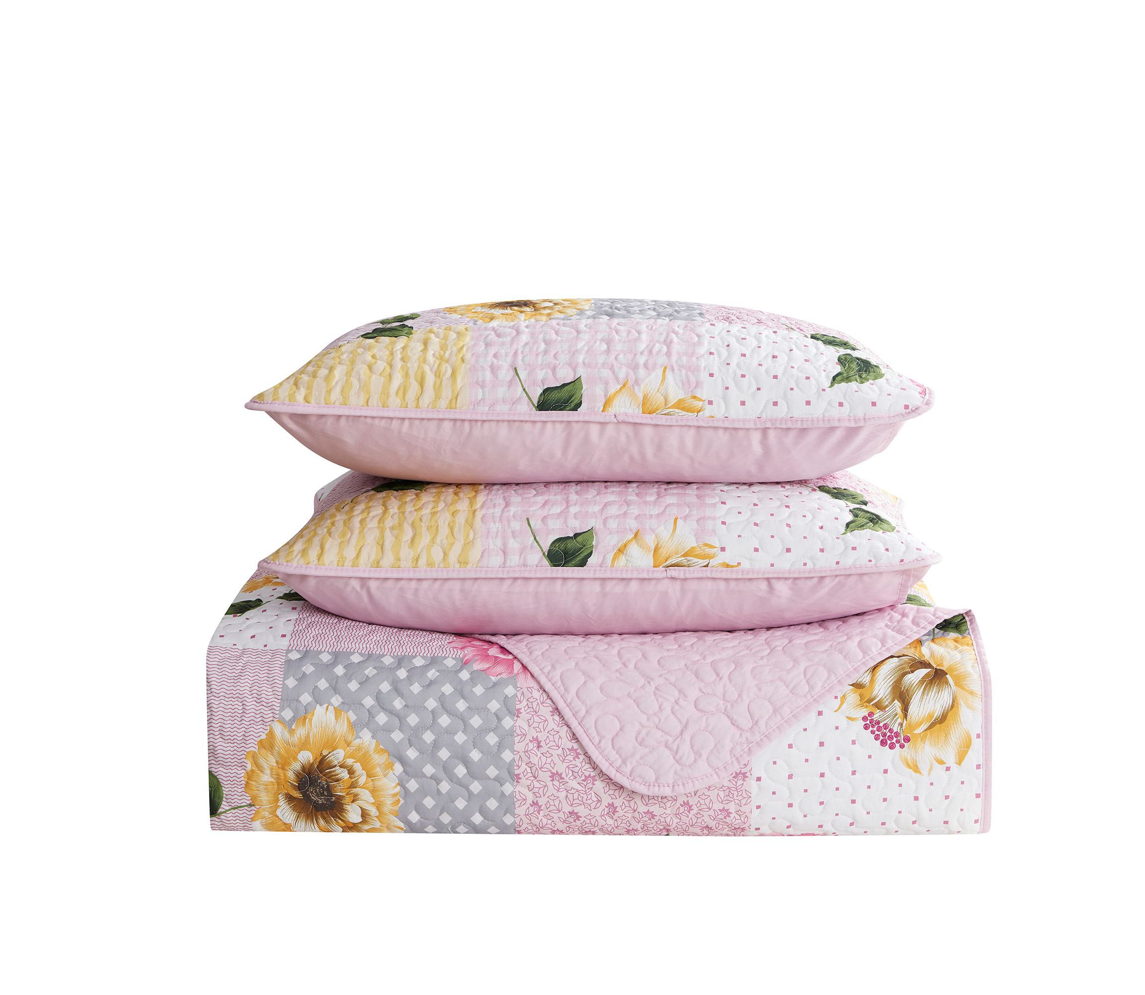 Floral Patchwork Printed Quilt Set