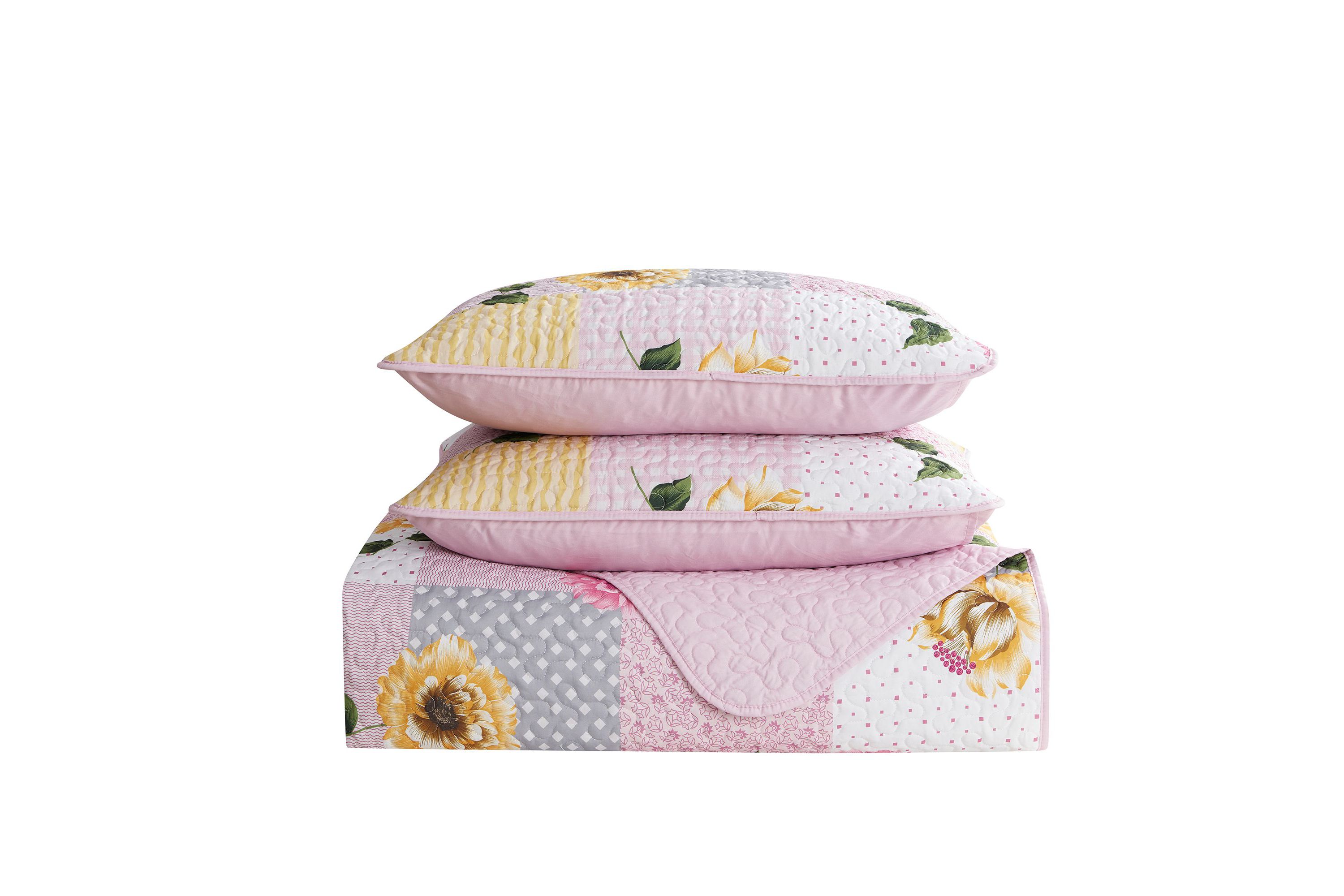 Floral Patchwork Printed Quilt Set