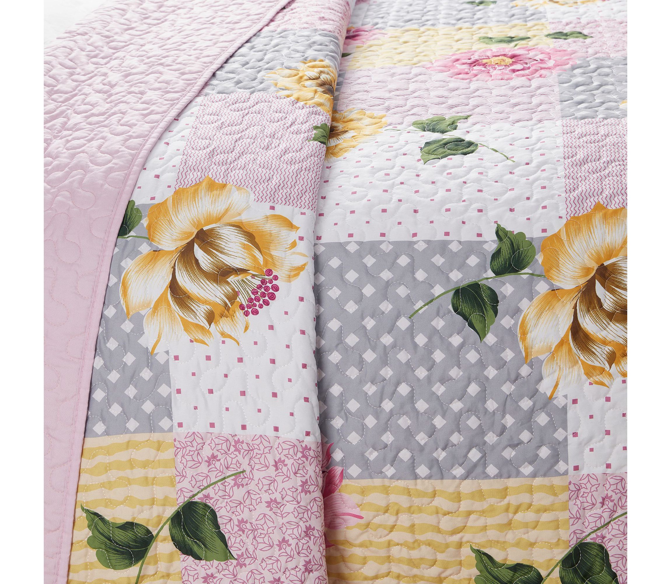 Floral Patchwork Printed Quilt Set