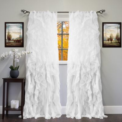 Sweet Home Collection Chic Sheer Voile Vertical Ruffled Tier Window Single Panel Curtain