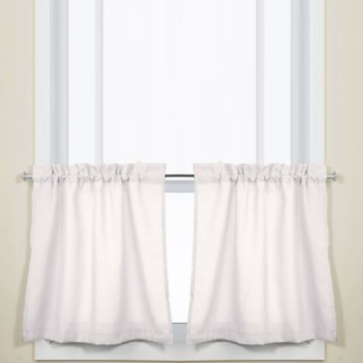 Sweet Home Collection Opaque Ripcord Kitchen Window Curtains - 24" Tier & Valance Set
