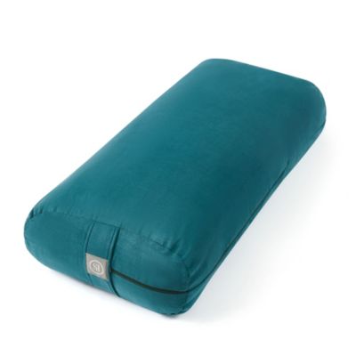 Sweet Home Collection Yoga Bolster Pillow Meditation Pillow w/ Washable Cover & Carry Handle, Teal