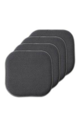 Sweet Home Collection Honeycomb Memory Foam Chair Cushion Pads - 4 Pack, Grey, 16 x 16