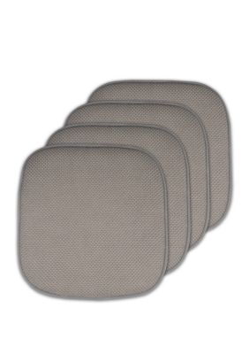 Sweet Home Collection Honeycomb Memory Foam Chair Cushion Pads - 4 Pack, Silver, 16 x 16