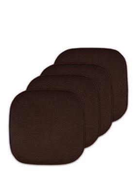Sweet Home Collection Honeycomb Memory Foam Chair Cushion Pads - 4 Pack, Brown, 16 x 16