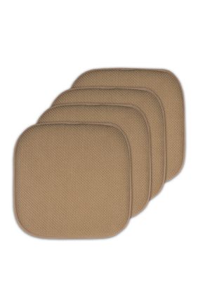 Sweet Home Collection Honeycomb Memory Foam Chair Cushion Pads - 4 Pack, 16 x 16