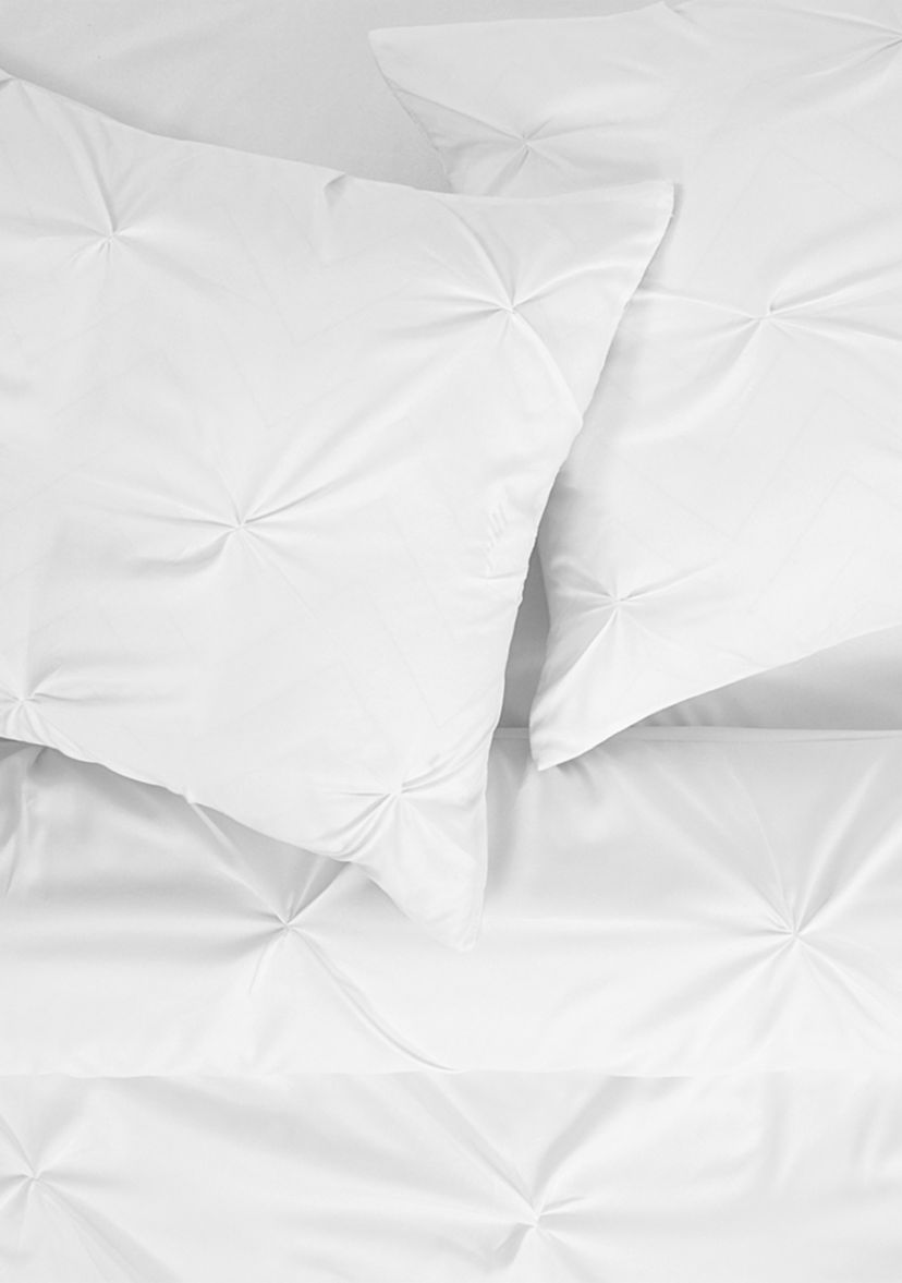 3 Piece Pinch Pleat Pintuck Comforter & Pillow Sham Set 