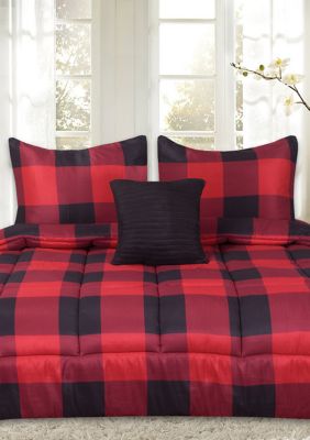 Sweet Home Collection Buffalo Plaid Reversible Down Alternative Comforter  Set | belk
