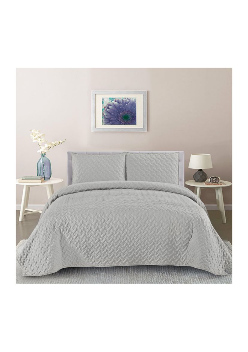 Bently Vintage Washed Lattice Quilt & Pillow Sham Set