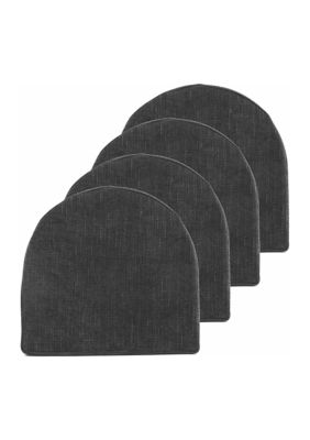Sweet Home Collection U-Shape Molded Memory Foam Chair Pads With Ties - 4 Pack