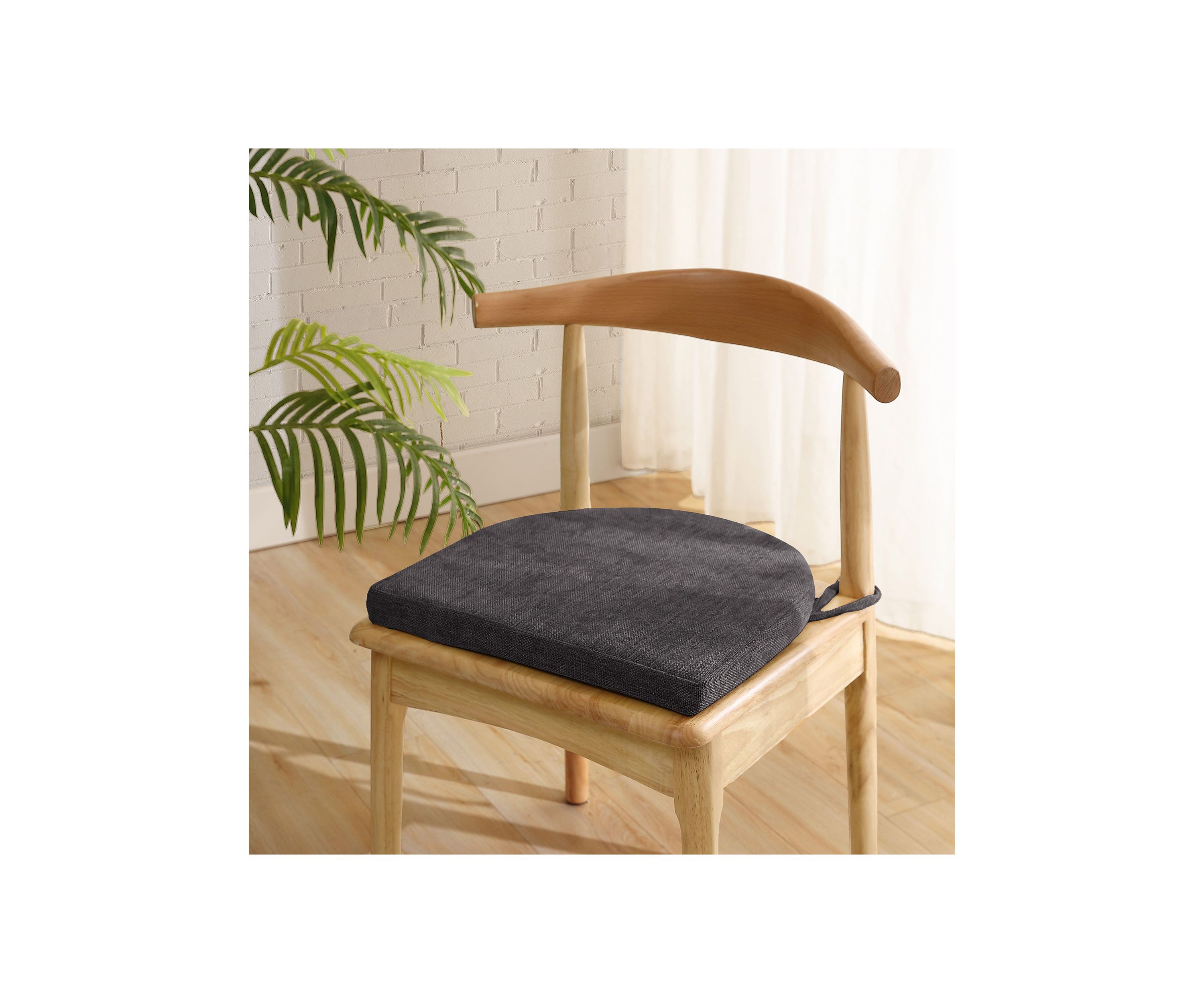 U-Shape Molded Memory Foam Chair Pads With Ties - 4 pack