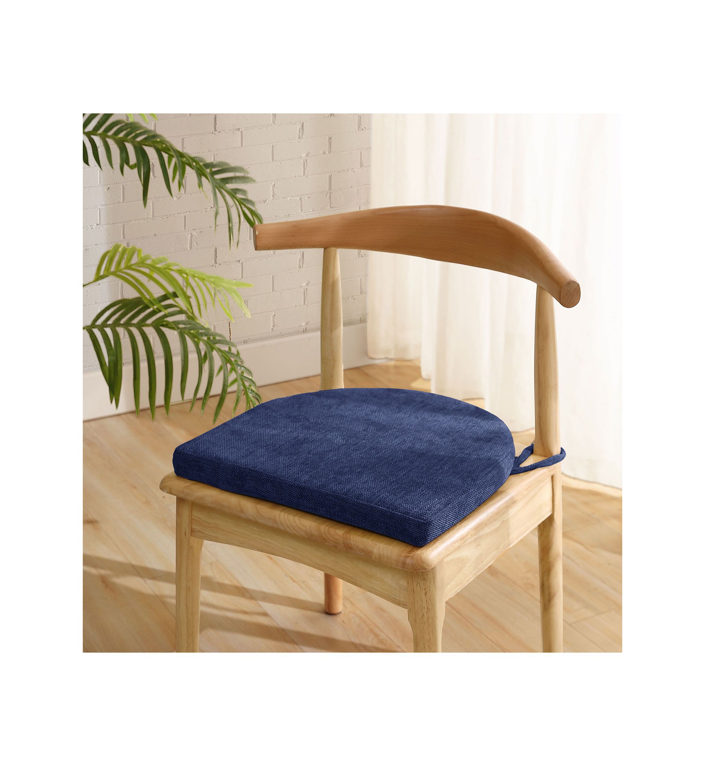 U-Shape Molded Memory Foam Chair Pads With Ties - 2 pack