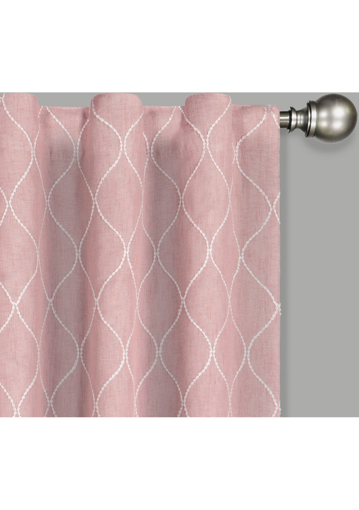 Nora Geo Embroidery Absolute Zero Blackout Window Panel