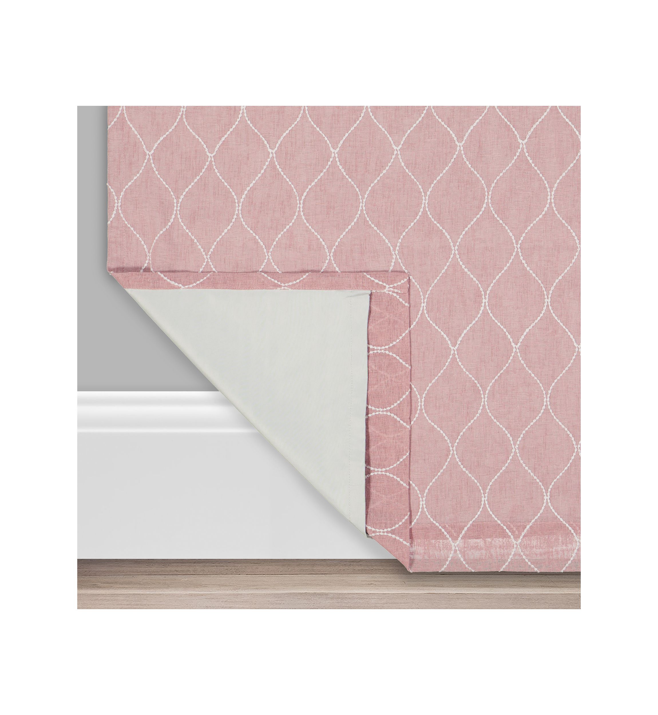 Nora Geo Embroidery Absolute Zero Blackout Window Panel