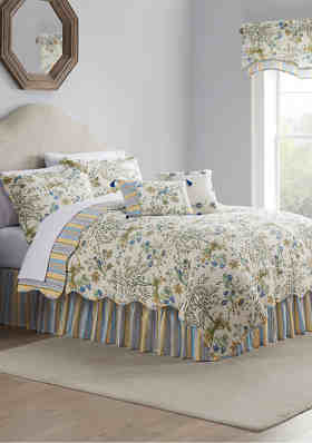 Waverly Rhapsody 4pc Queen Comforter Pillow Shams Bedskirt JEWEL Reversible for sale online 