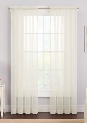 Pairs to Go Victoria Voile Sheer Curtain Panel Pair, Ivory, 59 in x 95 in