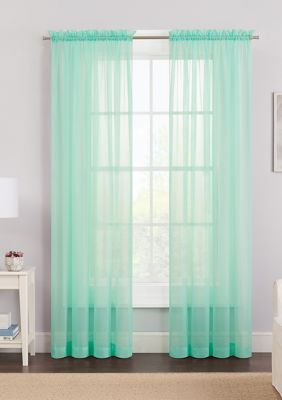 Pairs To Go Victoria Tende In Voile Per Finestra, 2 Pannelli, Poliestere, Colore Turchese, 150x160 Cm Ciascuno, Moderne, Con Tasca Portaasta - 2