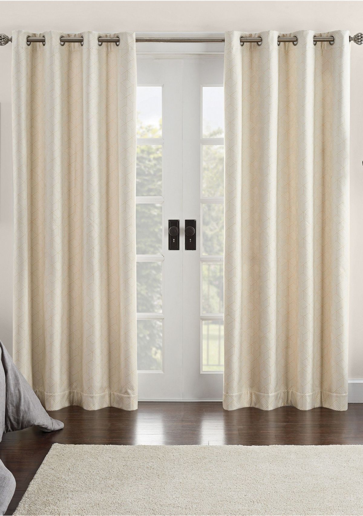 Eclipse Ambiance Geo Draft Stopper Energy Saving 100% Blackout Grommet Top Curtain Panel