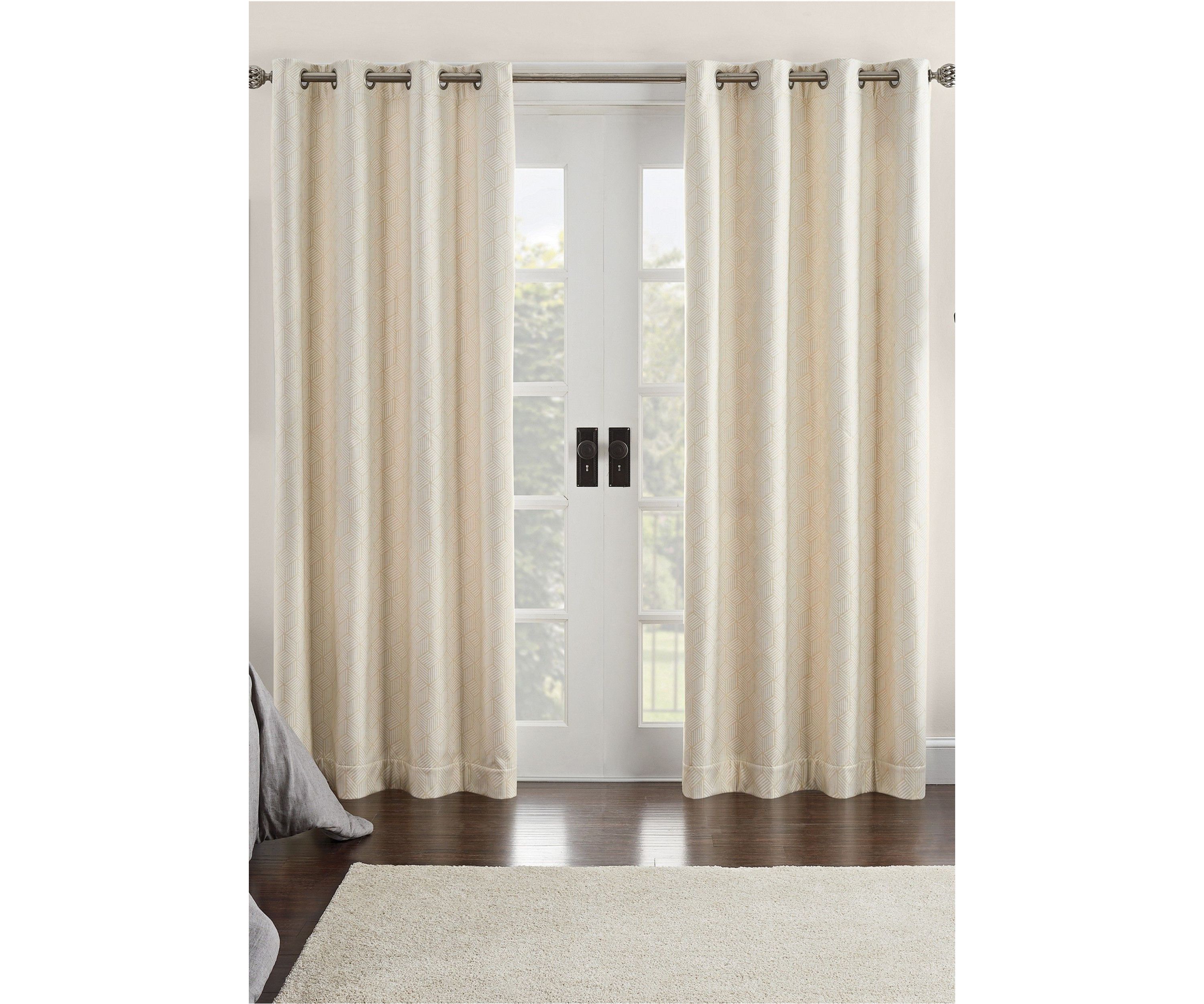 Eclipse Ambiance Geo Draft Stopper Energy Saving 100% Blackout Grommet Top Curtain Panel